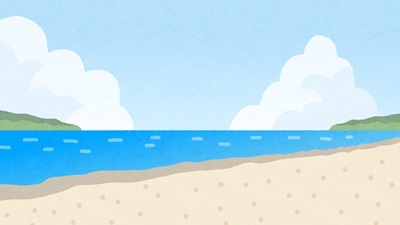 砂浜の海岸のイラスト